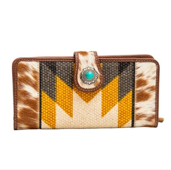 Myra Bag Handbags - NWT Myra Bag Leather Cowhide & Rug Canvas Wallet